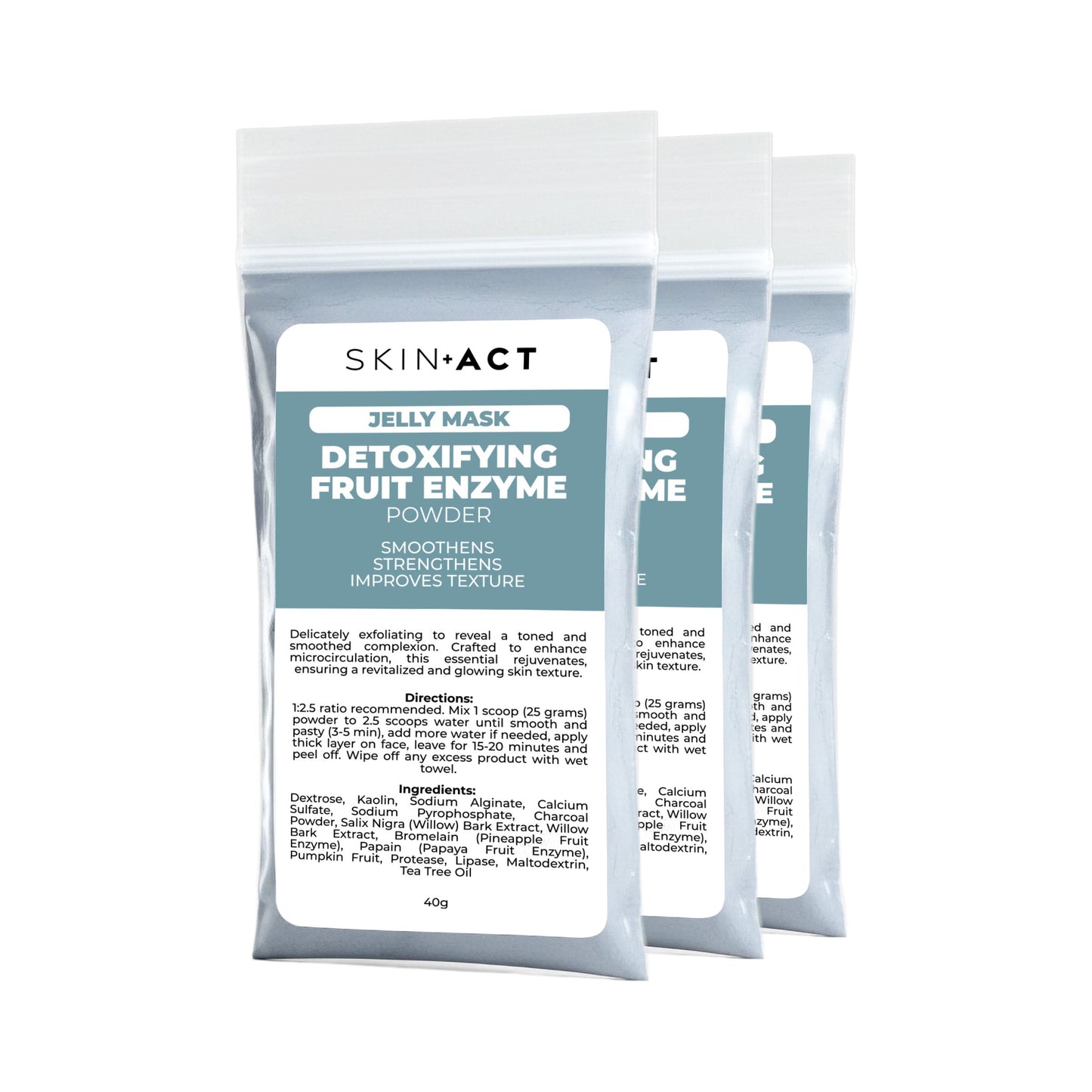 Detoxifying Fruit Enzyme Jelly Mask Powder, 40g (3 Pack)
