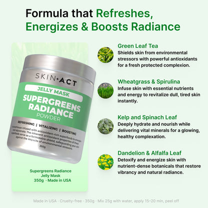 Supergreens Radiance Jelly Mask Powder, 350g